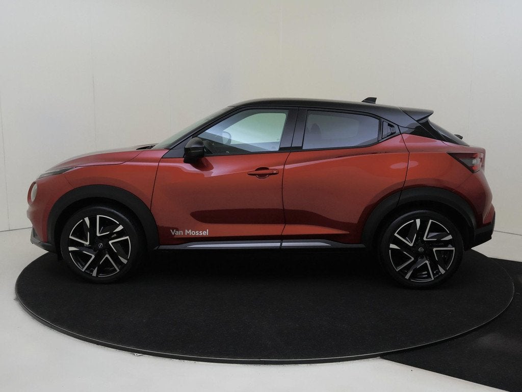 Nissan Juke 1.6 Hybrid N-Design 143PK | Automaat | Navigatie, Auto's, Nissan, Stof, Automatische klimaatregeling, Origineel Nederlands