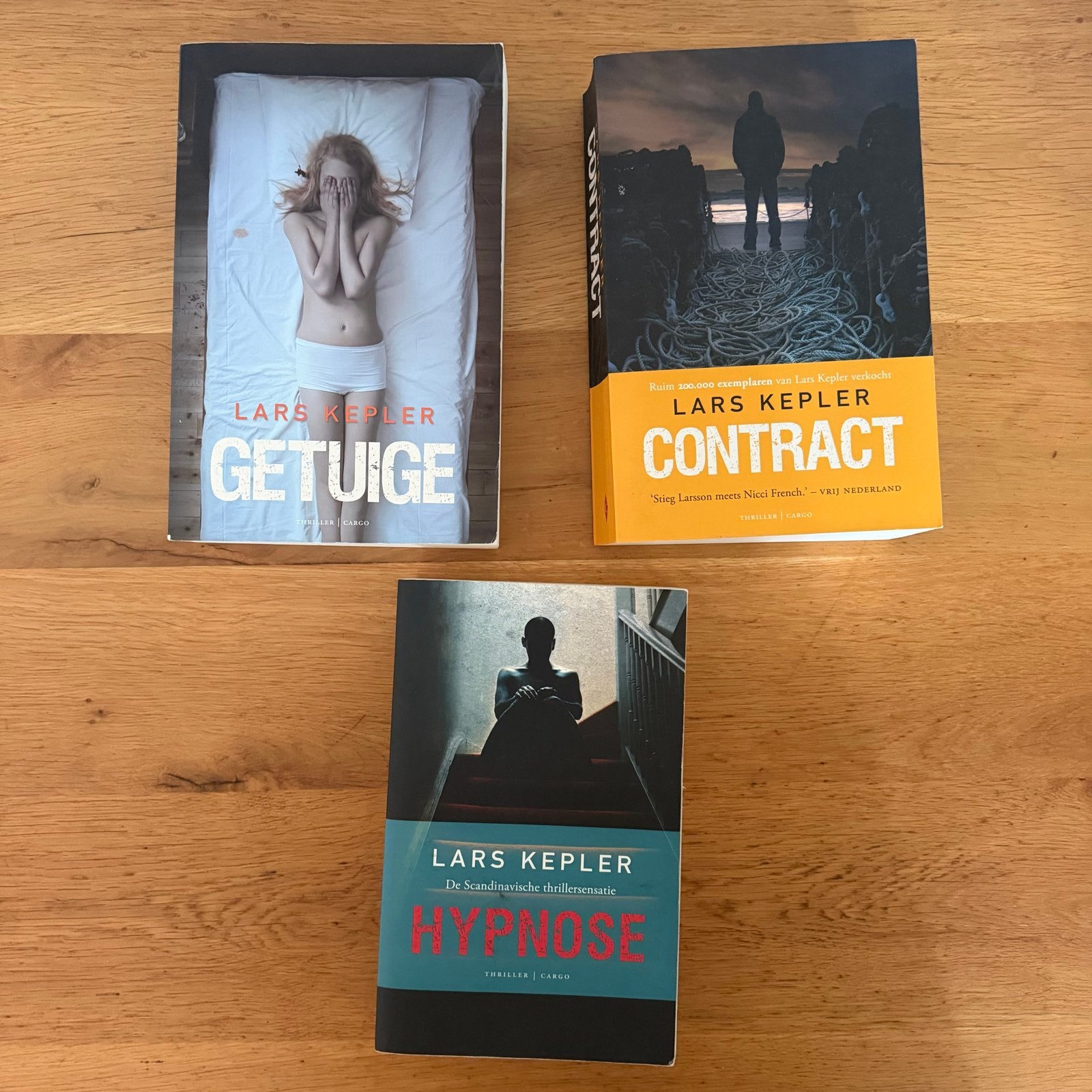 3 boeken van Lars Kepler - Getuige, Contract, Hypnose, Boeken, Ophalen of Verzenden, Gelezen, Scandinavië