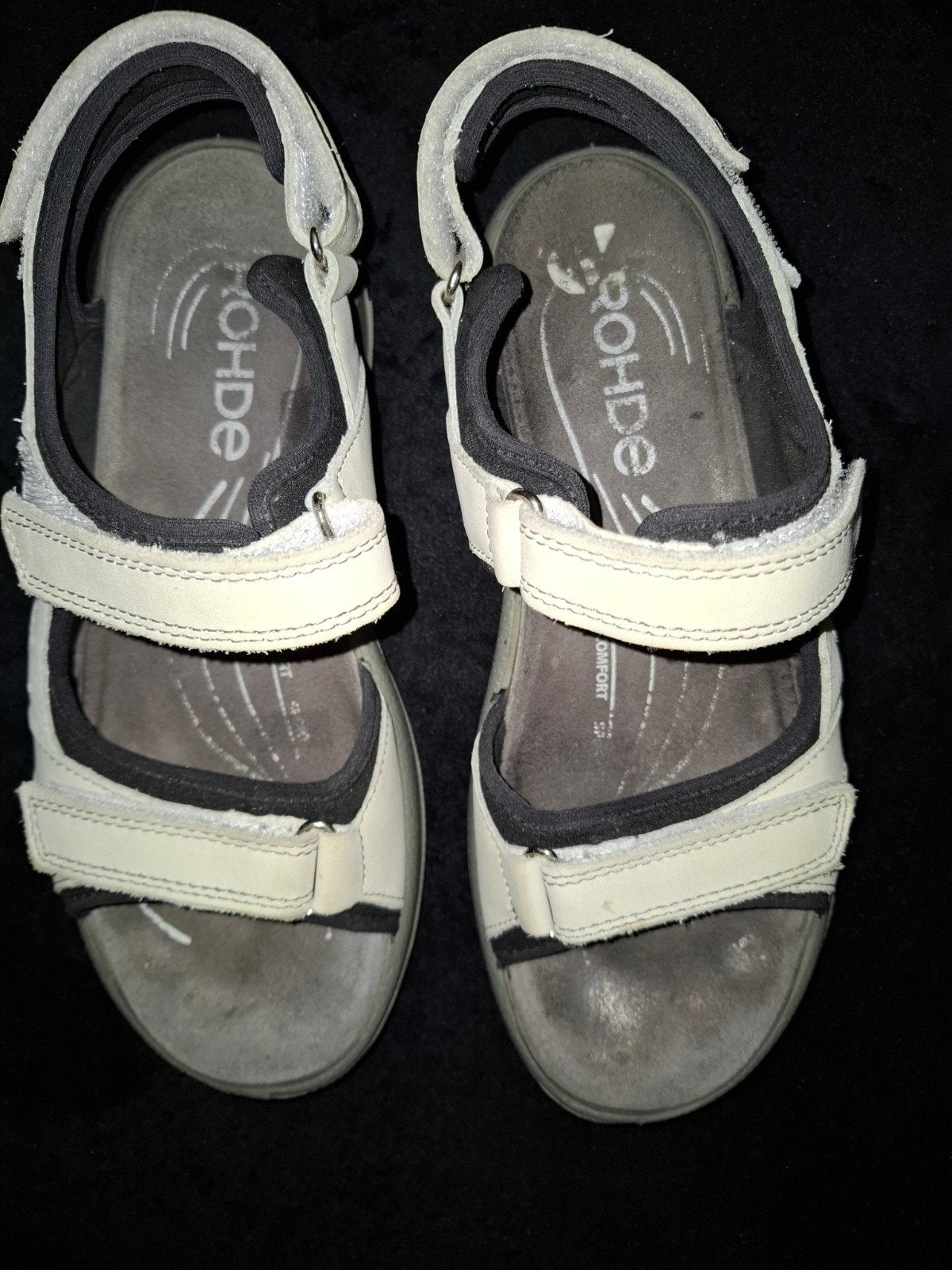 Lederen dames sandalen, Kleding | Dames, Schoenen, Wit, Rohde, Zo goed als nieuw, Sandalen of Muiltjes