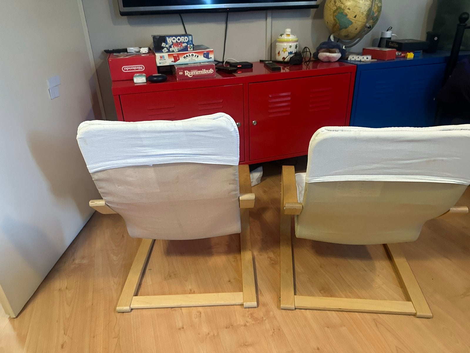 Twee comfortabele ikea kinder  fauteuils met houten frame, Ophalen, Gebruikt, Overige typen