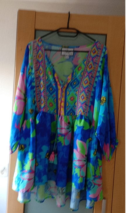 Blouse Escape by Orientique maat 46 (48/50), Kleding | Dames, Grote Maten, Verzenden, Zo goed als nieuw, Meerkleurig, Blouse of Tuniek