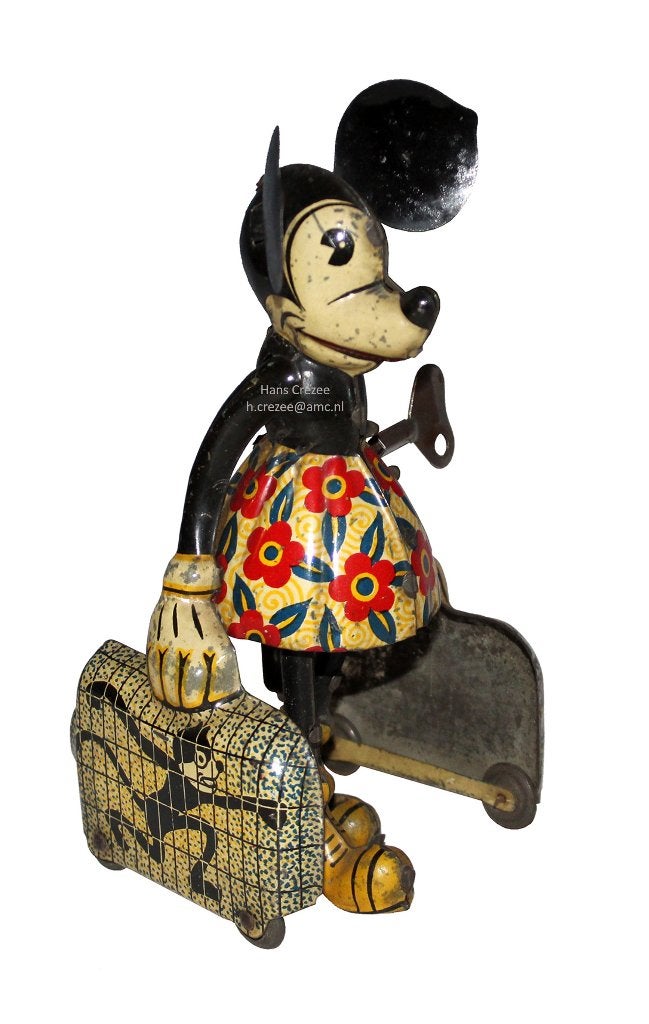 zoek oud blik blikken mickey mouse speelgoed toys 1930 1940, Ophalen of Verzenden