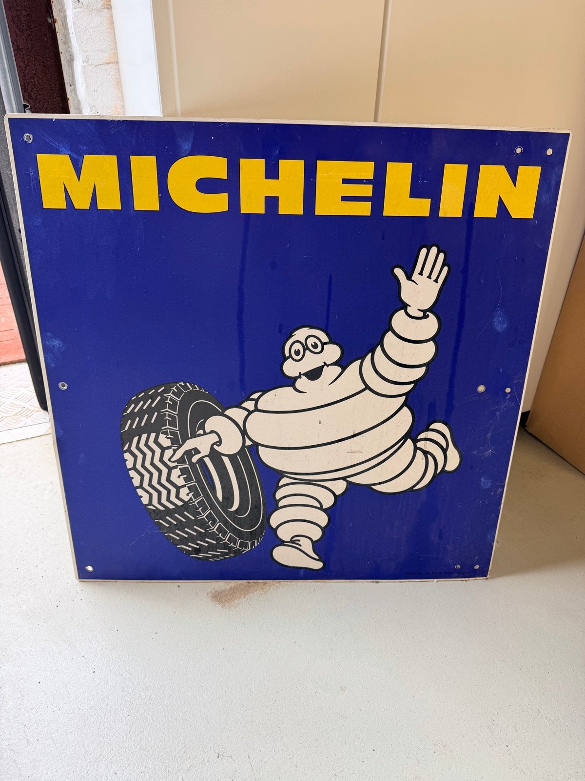 Vintage Michelin Reclamebord - Fapec 89 - 65x65cm, Verzamelen, Merken en Reclamevoorwerpen, Ophalen, Gebruikt, Reclamebord