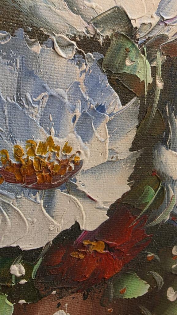 Handgeschilderd Bloemenschilderij | Olieverf op Doek, Ophalen of Verzenden