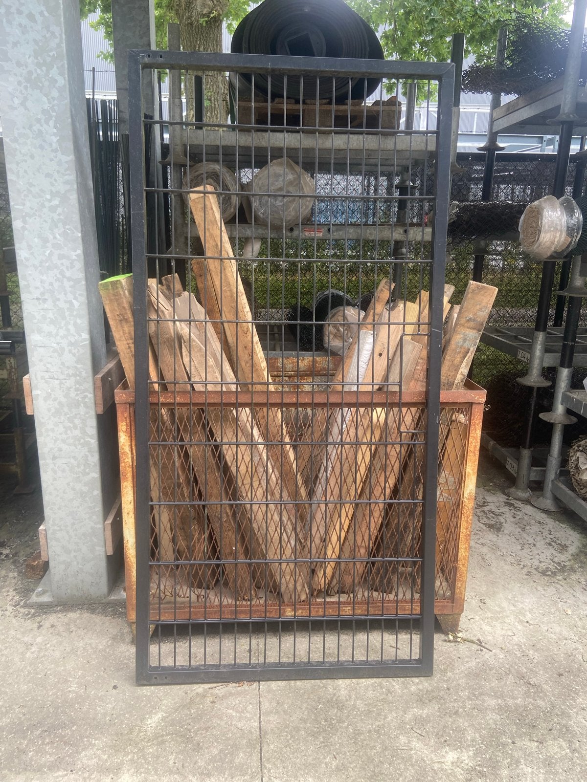 Metalen loopdeur zwart 100x200 cm - Nieuwstaat, Ophalen, Met poort, Overige typen, Zo goed als nieuw