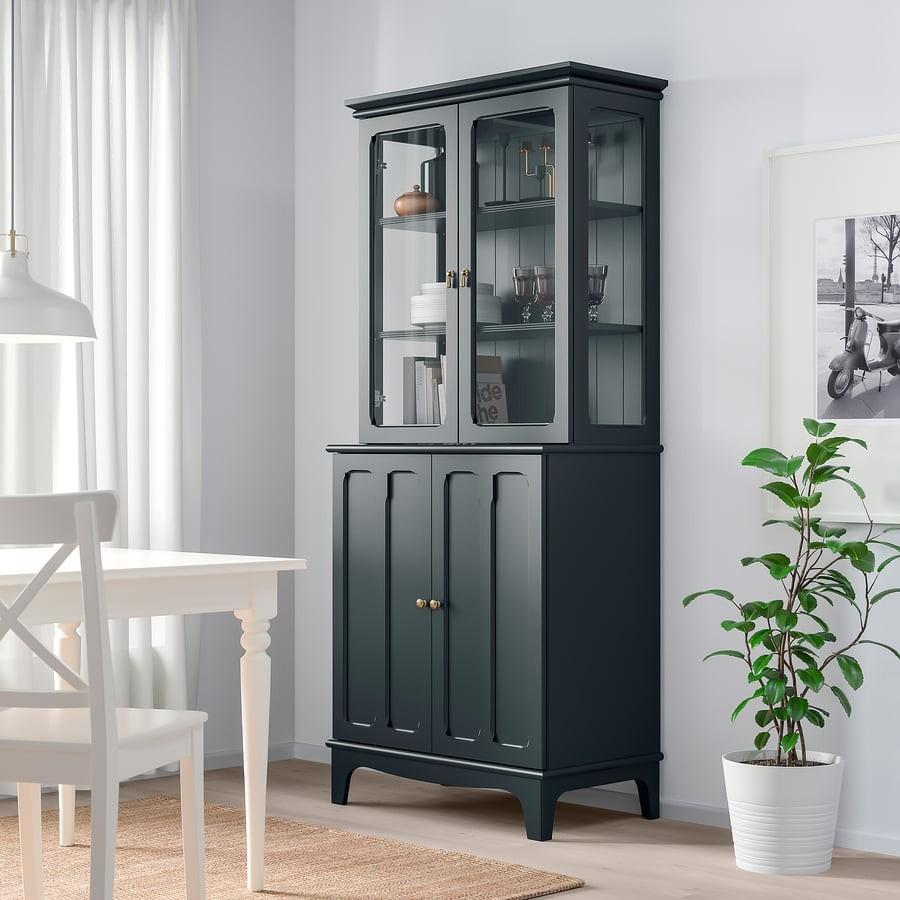 IKEA LOMMARP vitrinekast / buffetkast – donker blauwgroen, Ophalen, Zo goed als nieuw, 25 tot 50 cm, 150 tot 200 cm