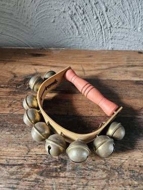 Vintage Handbellen met Houten Handvat, Muziek en Instrumenten, Percussie, Ophalen of Verzenden, Gebruikt, Melodische percussie