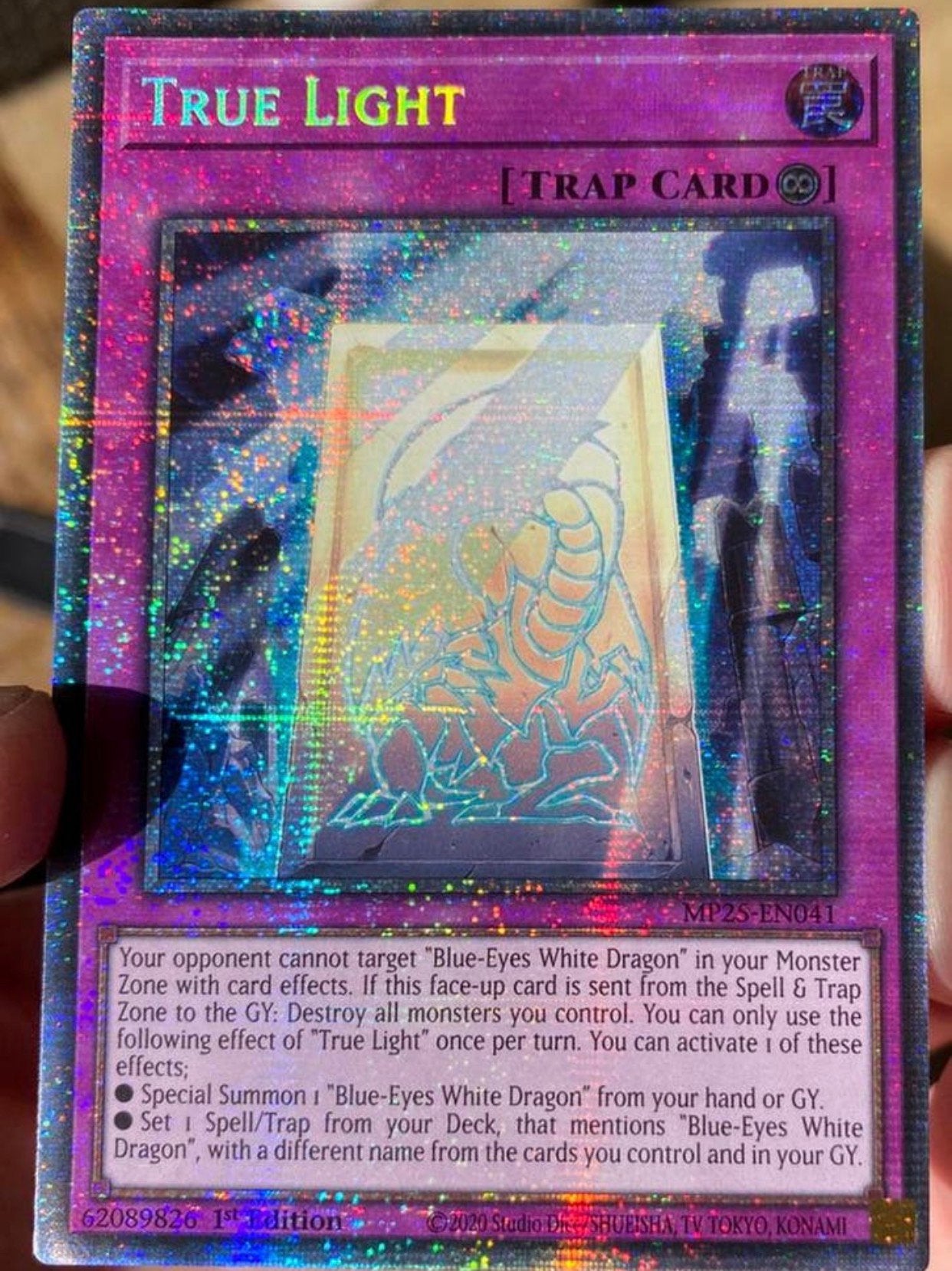 Yu-Gi-Oh! True Light MP25 1st Edition Starlight Rare !, Ophalen of Verzenden, Zo goed als nieuw, Losse kaart, Foil