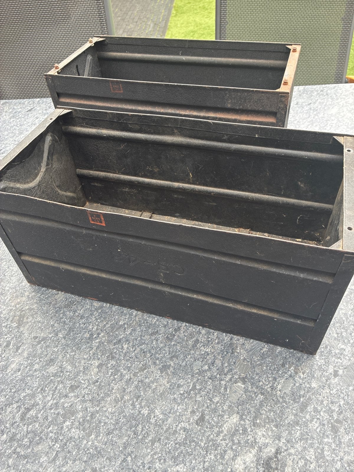 2 originele WW2 militaire kisten voor zendapparatuur (CS-48), Ophalen of Verzenden, Overige soorten, Overige gebieden, Kist of Geocache