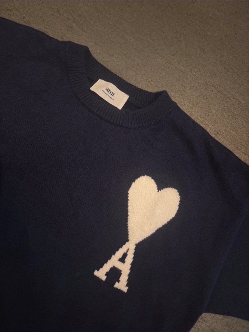 Ami Paris Trui Maat L Navy Blue, Ophalen of Verzenden, Zo goed als nieuw, Maat 52/54 (L), Blauw