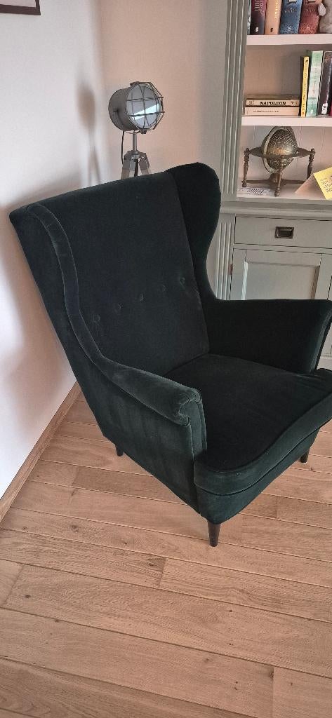 IKEA Fauteuil velvet groen, Ophalen, Zo goed als nieuw, 75 tot 100 cm, 50 tot 75 cm