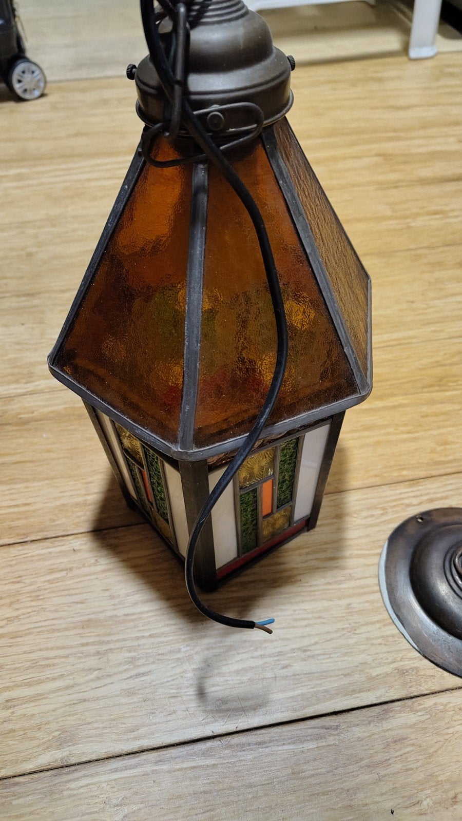 glas in lood lamp, Ophalen