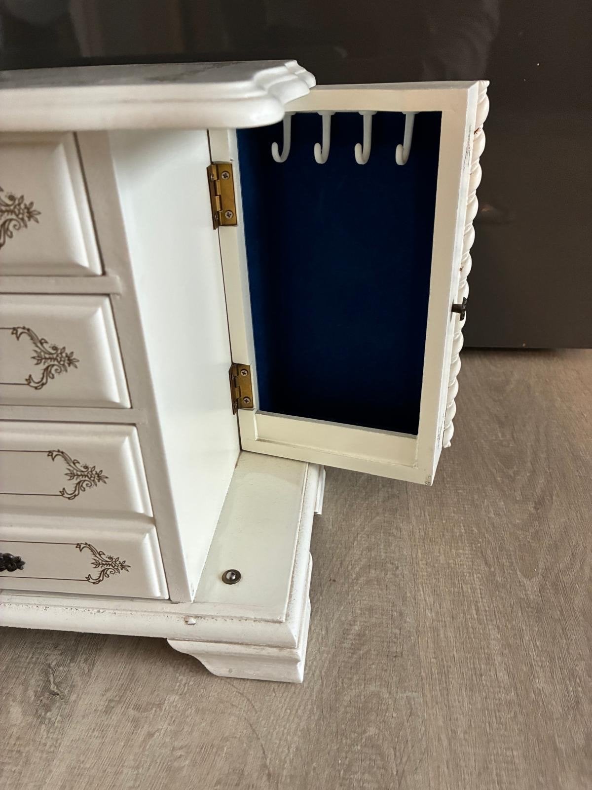 Vintage sieradenkistje met lades en opbergvakken, Ophalen of Verzenden, Gebruikt