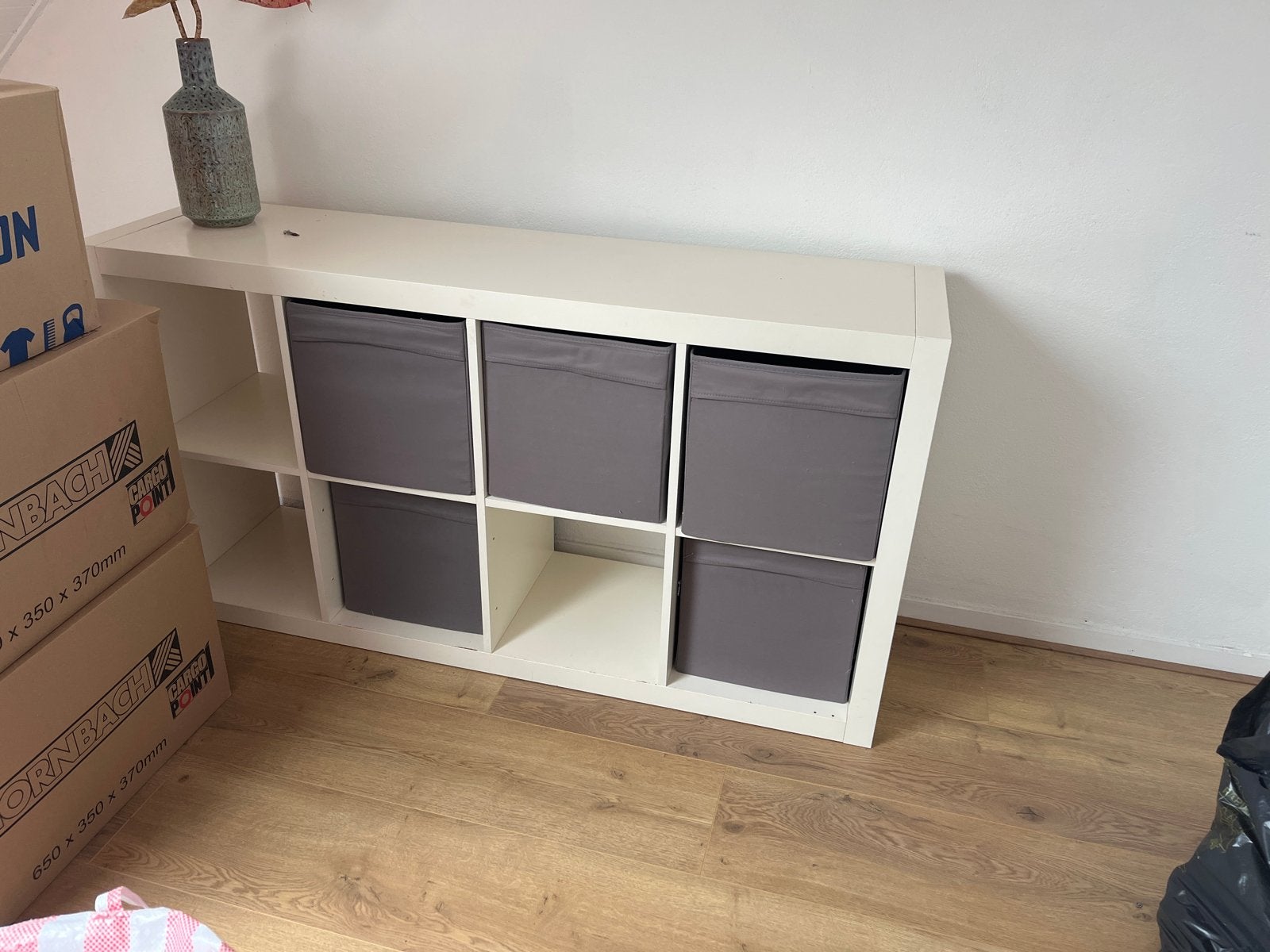 IKEA Kallax kast met 5 opbergboxen, Ophalen, Gebruikt