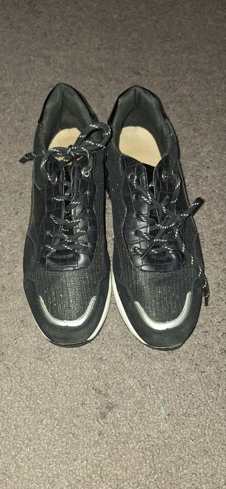 Damesschoenen met glitter maat 38, Zwart, Ophalen of Verzenden, Sneakers of Gympen, Zo goed als nieuw
