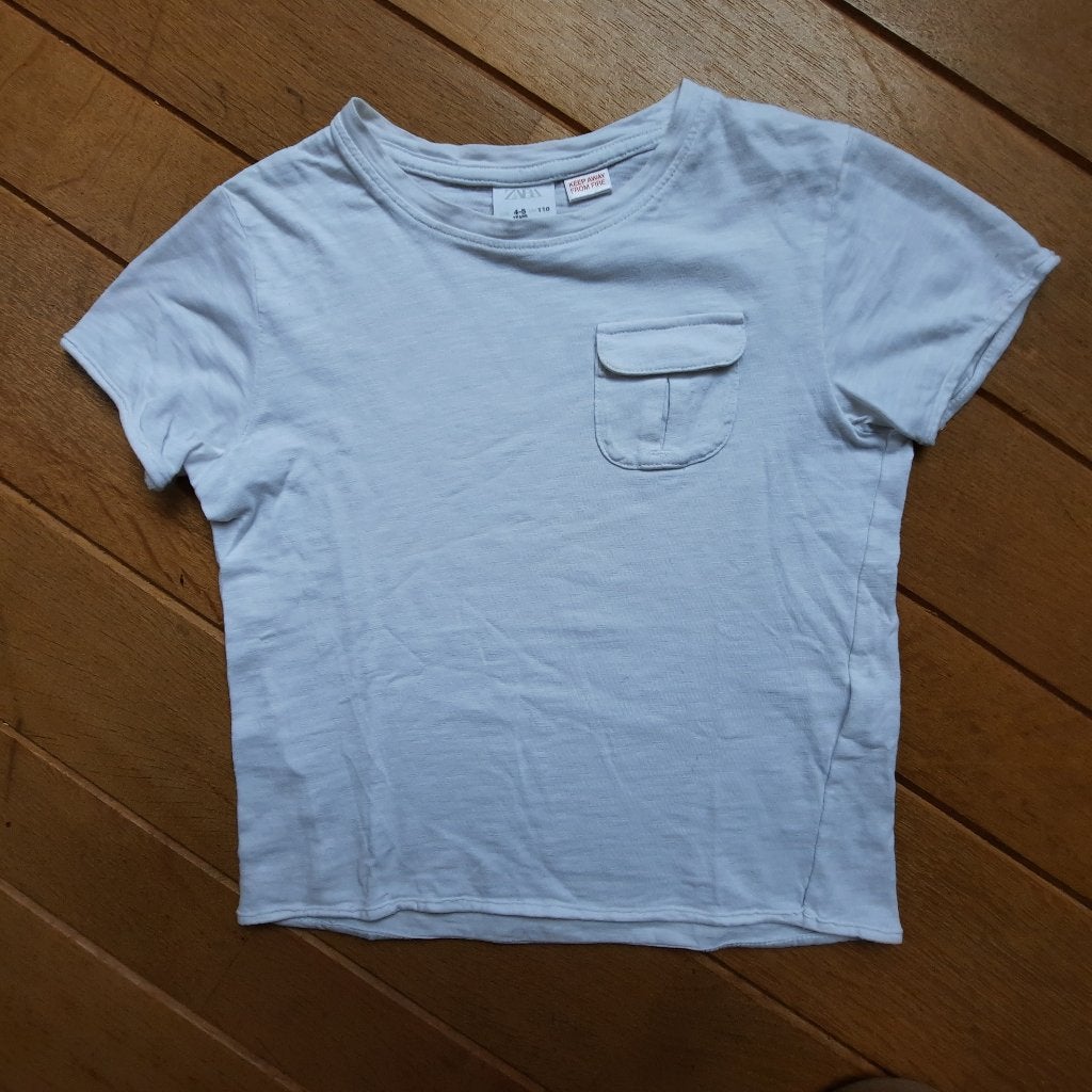 ZARA t- shirt wit korte mouw maat 110, Kinderen en Baby's, Kinderkleding | Maat 110, Ophalen of Verzenden, Zo goed als nieuw, Zara