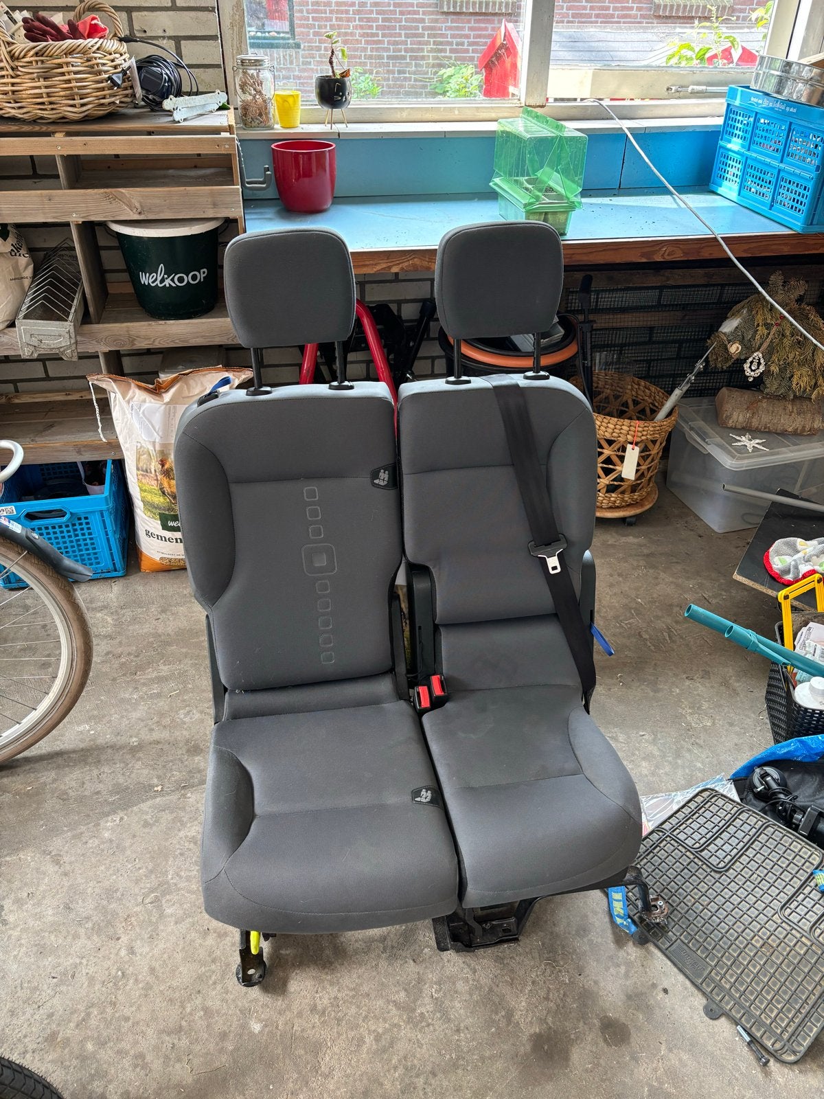 Citroën Berlingo dubbele autostoel met gordel - 2012-2015, Ophalen, Gebruikt, Citroën