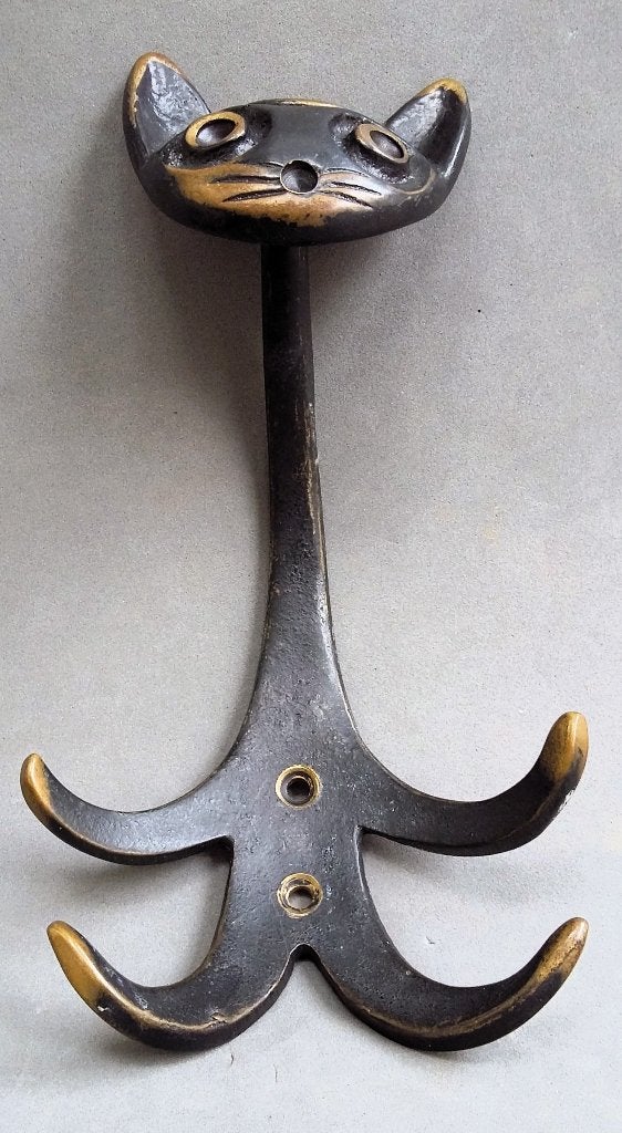 Om 1950 Bronzen Muurhaak Kapstokhaak Jashaak Modernisme, Antiek en Kunst, Antiek | Koper en Brons, Ophalen of Verzenden
