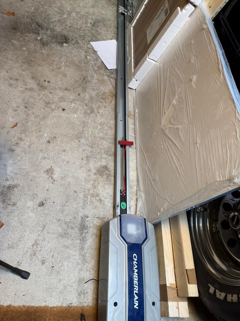 Garagedeur motor compleet met 2 afstandsbedieningen, Ophalen, Gebruikt, Garagedeur, 120 cm of meer