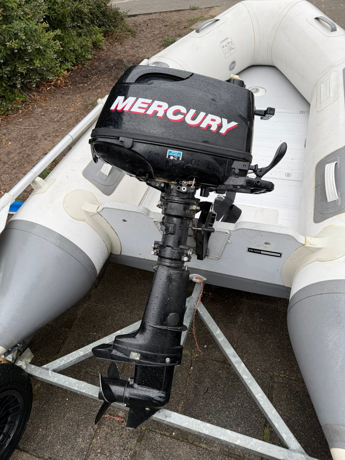 Aqua Marina rubberboot met Mercury 6PK buitenboordmotor, Watersport en Boten, Rubberboten, PVC, Ophalen, Overige merken, Gebruikt