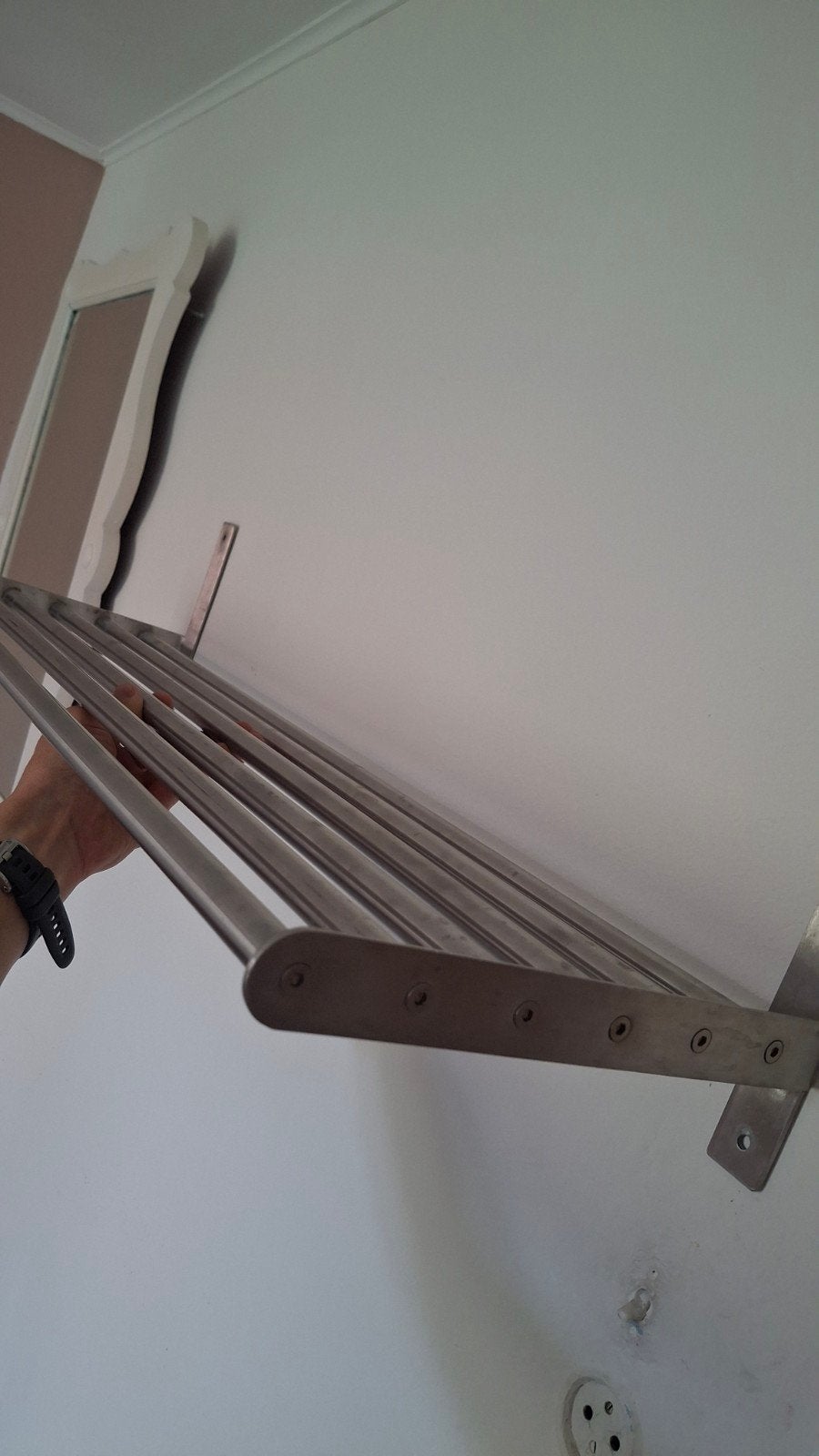 RVS Handdoekenrek 80 cm - Modern en Duurzaam, Ophalen, Gebruikt, Zilver, Handdoekenrek