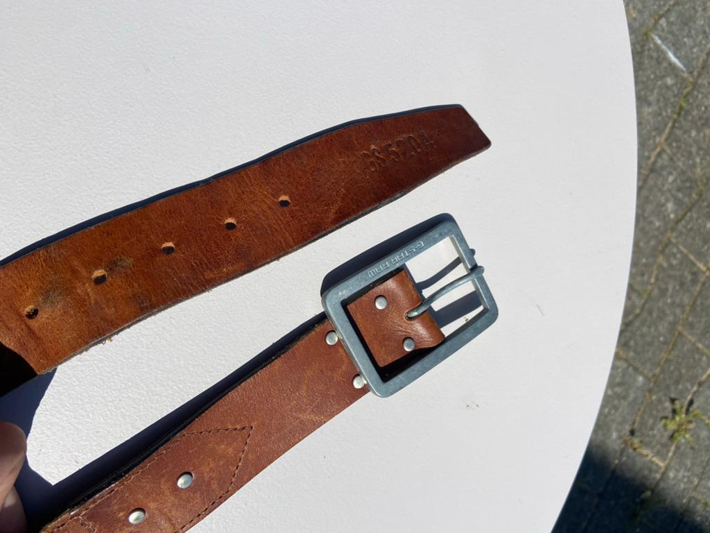 Luxe mooie G-Star Raw Leren Riem - Bruin, Kleding | Dames, Riemen en Ceinturen, Echt leder, Heupriem, Ophalen of Verzenden, Gedragen