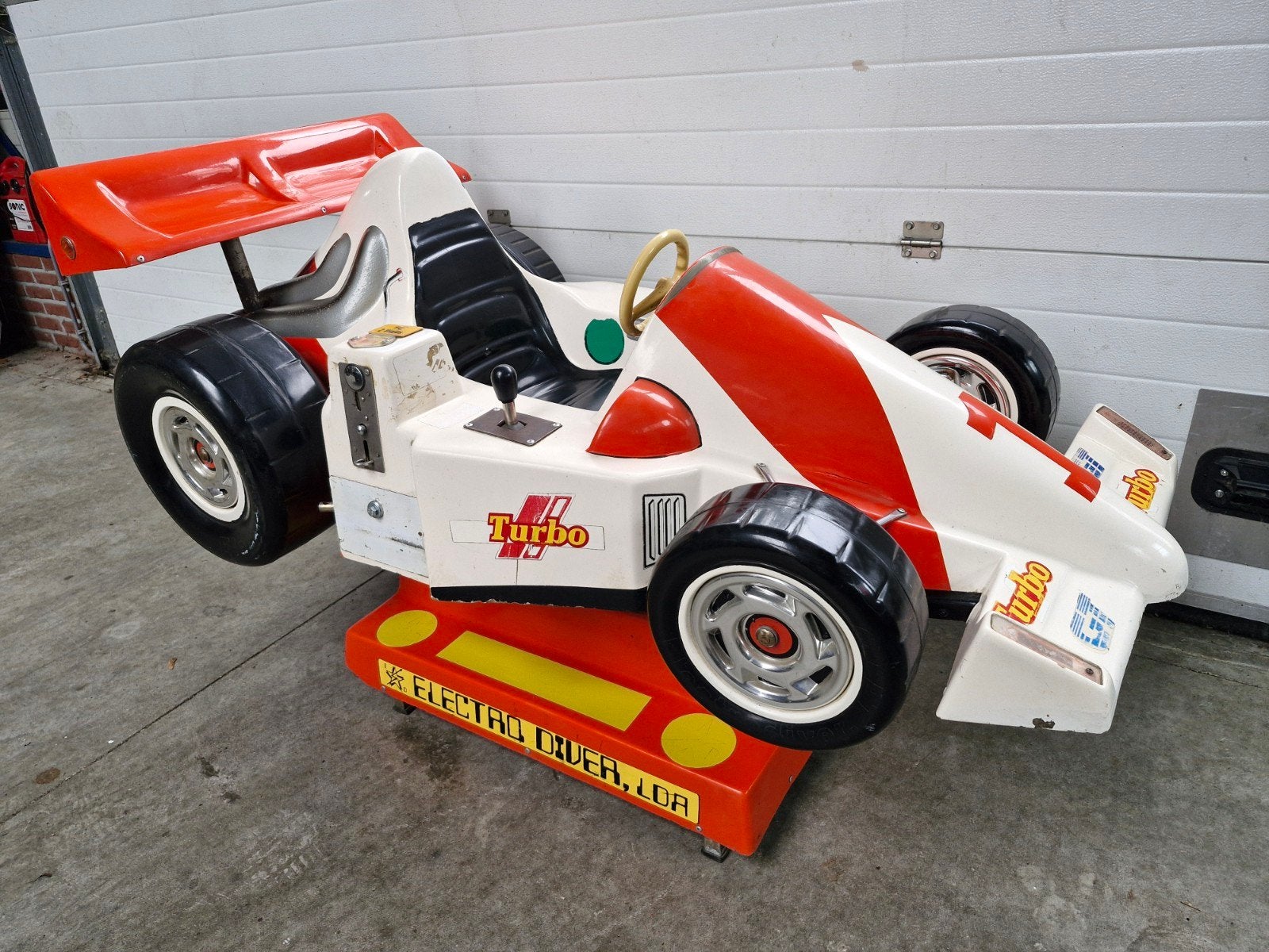 Vintage Retro Electro Diver Formule 1 Kiddy ride, Ophalen, Gebruikt