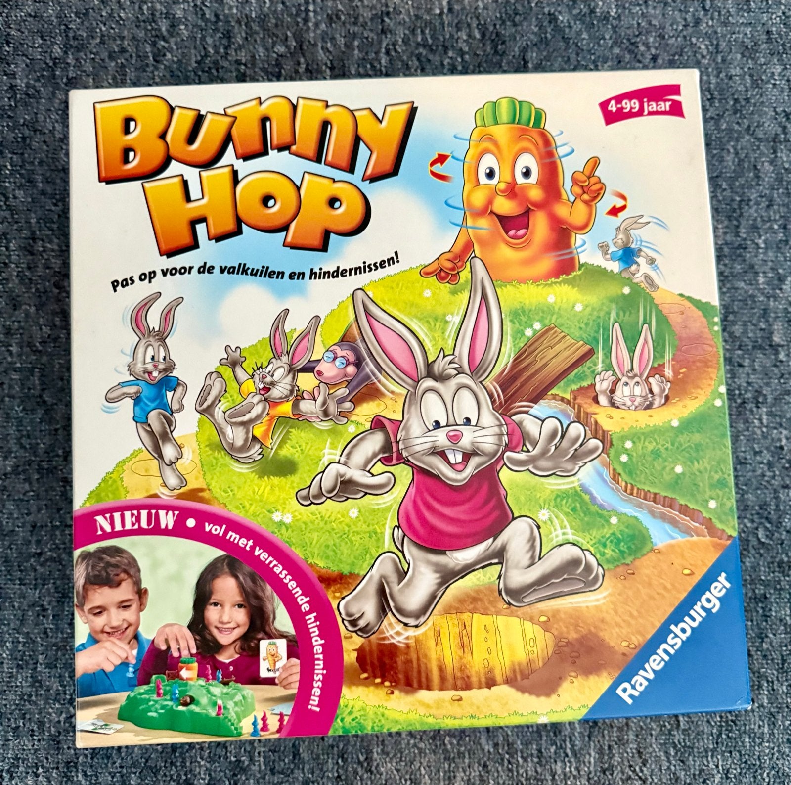 Bunny Hop Kinderspel van Ravensburger, Drie of vier spelers, Ophalen, Zo goed als nieuw