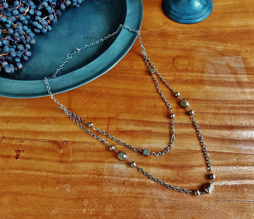Ketting met schakels Bohemian Boho chic Mooi!, Ophalen of Verzenden, Nieuw, Zilver, Overige materialen