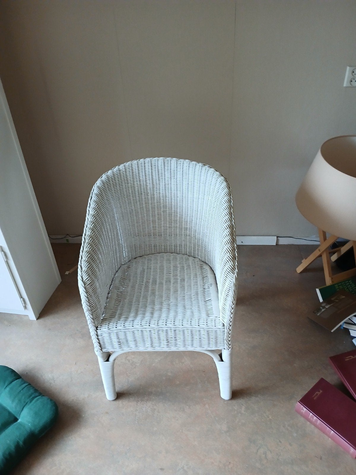 Rieten stoel, Huis en Inrichting, Ophalen, Gebruikt, Wit, Twee
