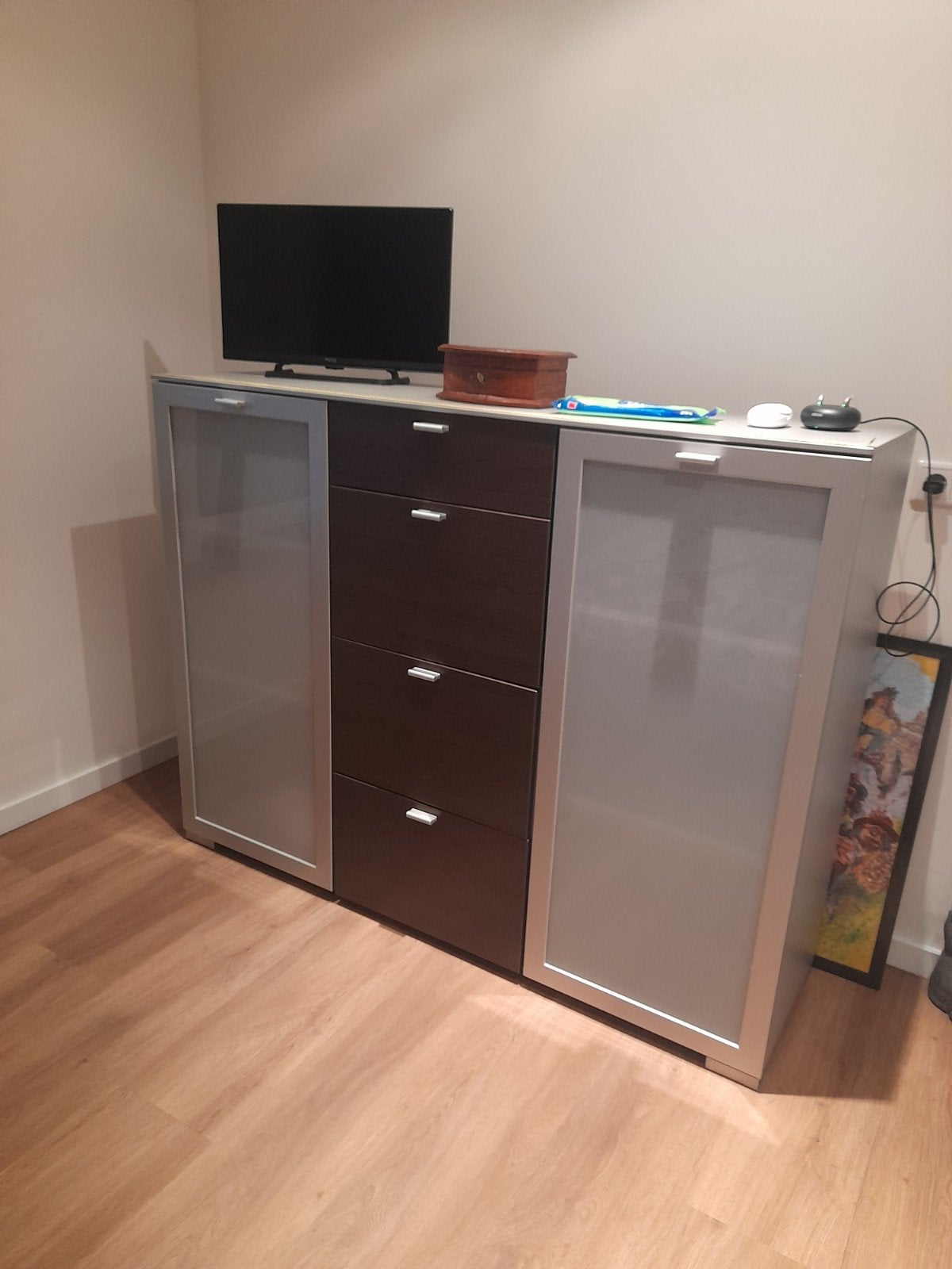 Herencommode met 2 deuren en 4 laden - 150x117x42 cm, Ophalen, Gebruikt, 150 tot 200 cm, 25 tot 50 cm