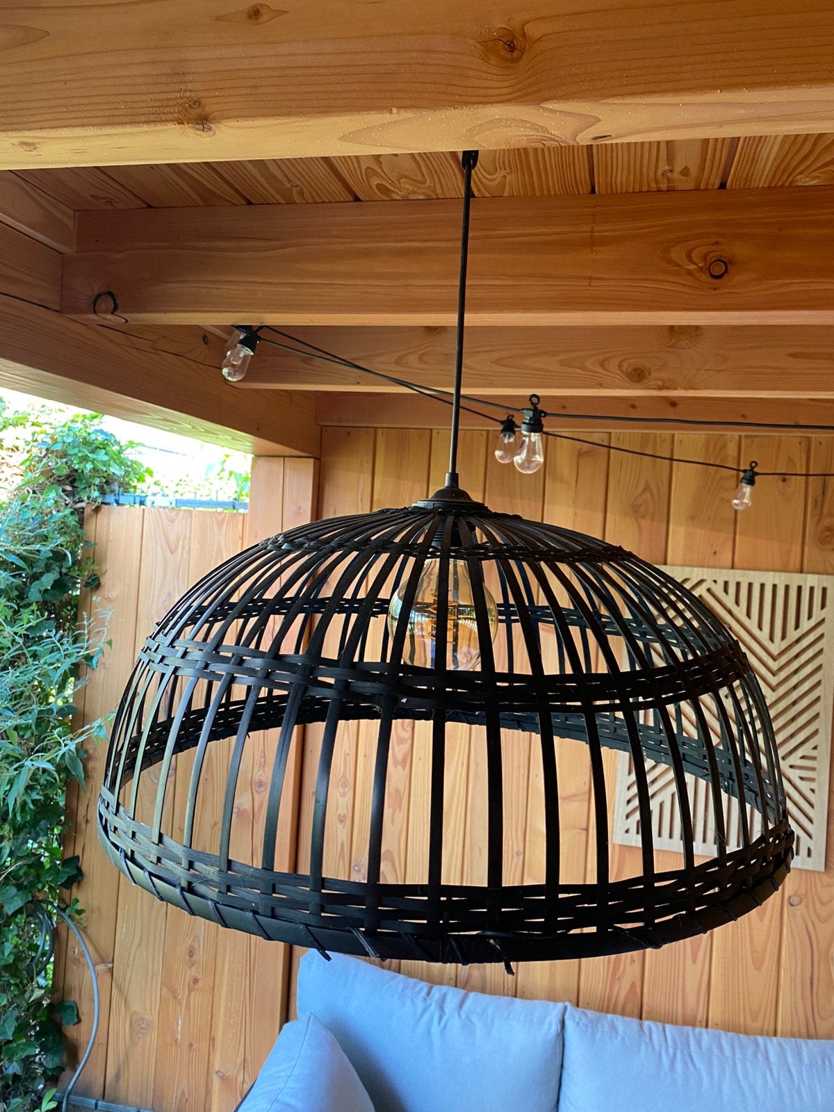 Rieten lampenkap, Huis en Inrichting, Ophalen, Gebruikt, Natuurlijk materiaal