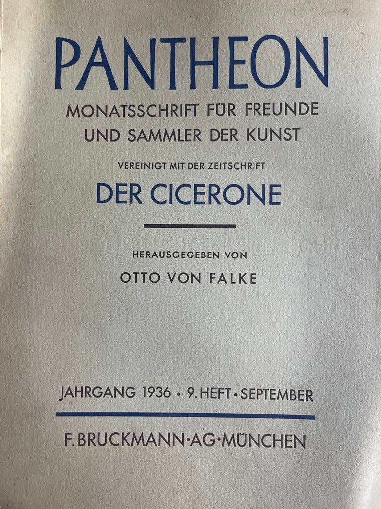 ‘36/9 Pantheon: Maandschrift voor Kunstvrienden Verzamelaars, Ophalen of Verzenden, Gelezen, Overige typen