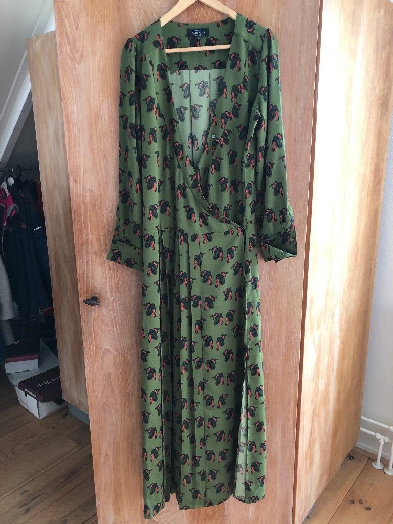 Nikkie x Kate Moss Maxi Dress – Legergroen met print – 36, Nieuw, Ophalen of Verzenden, Nikkie, Maat 36 (S)