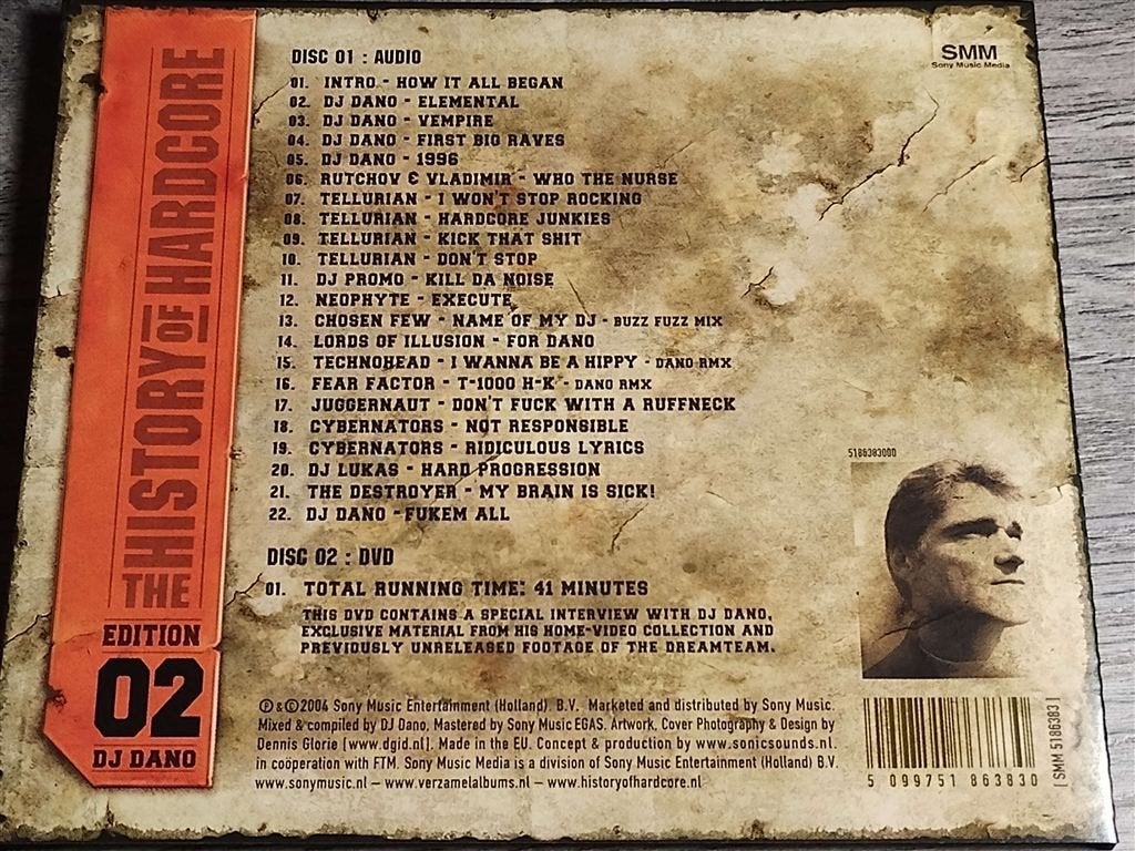DJ Dano ‎– The History Of Hardcore - The Dreamteam Edition 0, Ophalen of Verzenden, Zo goed als nieuw, Disco