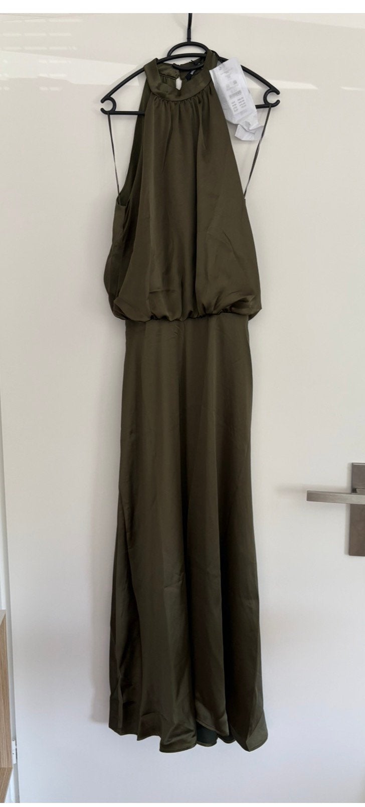 jurk lang groen halter ginatricot maat 36 NIEUW, Galajurk, Nieuw, Ophalen of Verzenden, Maat 36 (S)