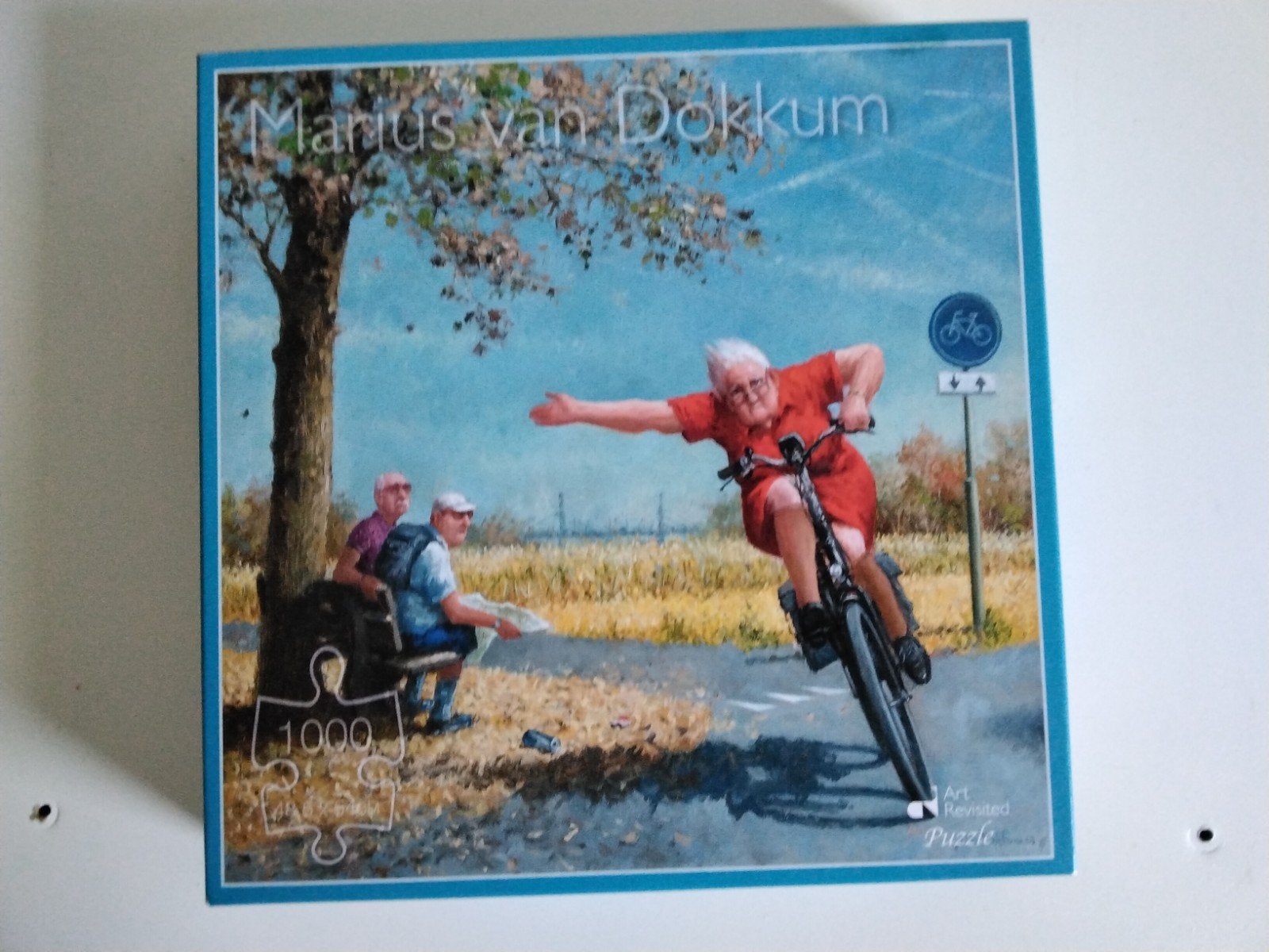 Marius van Dokkum Puzzel  - Fietsende Dame, Ophalen of Verzenden, 500 t/m 1500 stukjes, Zo goed als nieuw, Legpuzzel
