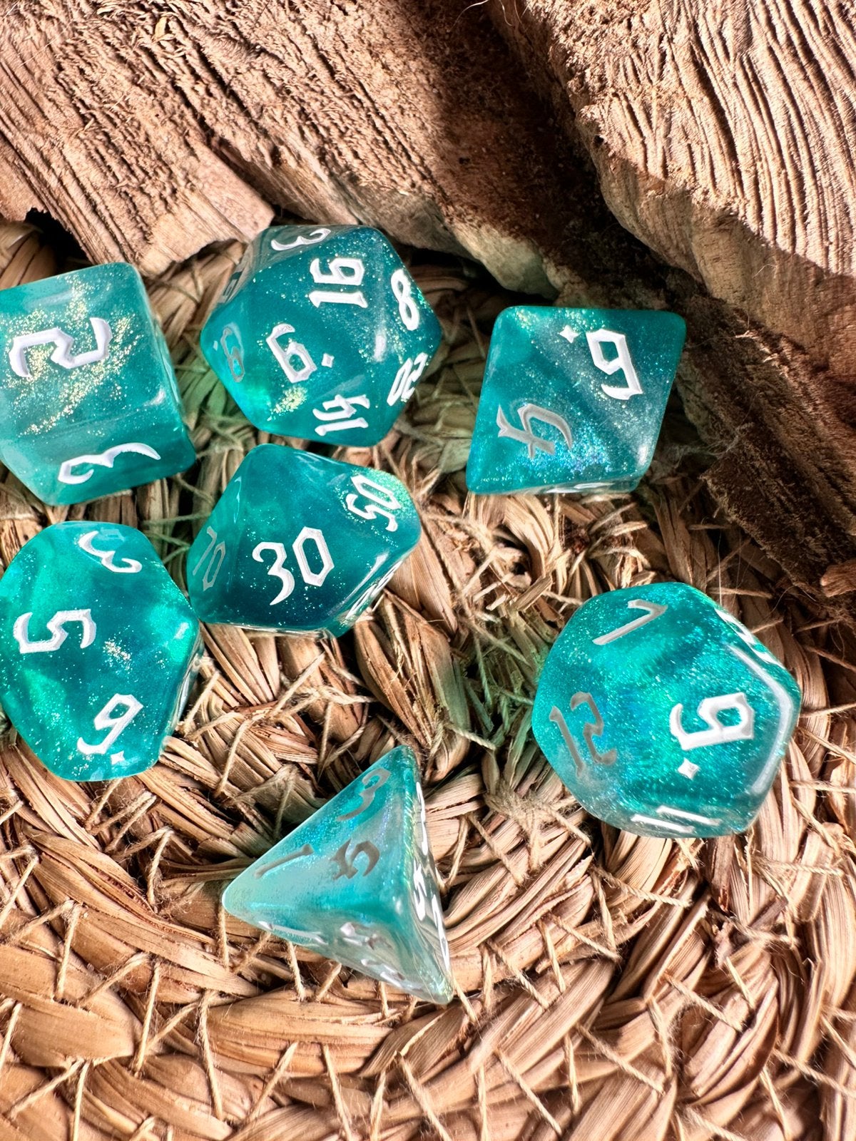 DND Dobbelstenen / Turquoise / D&D / RPG / nieuw, Hobby en Vrije tijd, Wargaming, Ophalen of Verzenden, Zo goed als nieuw, Overige soorten