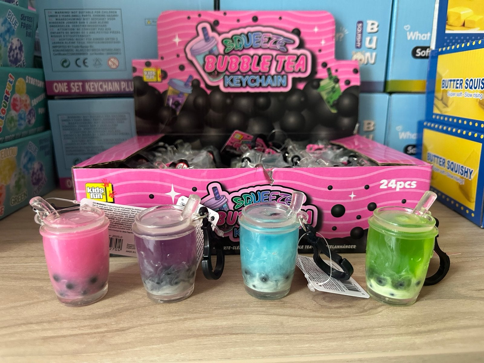 Squishy Bubble Tea Sleutelhanger - Diverse Kleuren, Ophalen of Verzenden, Nieuw, Jongen of Meisje