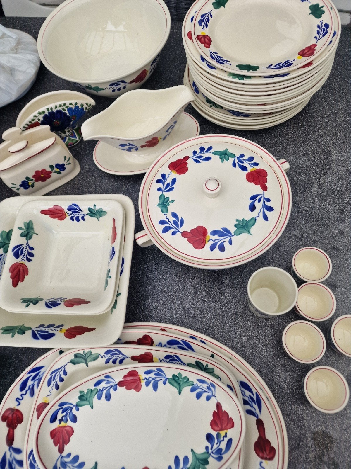 Uitgebreid Boerenbont Servies - Vintage Stijl, Ophalen of Verzenden