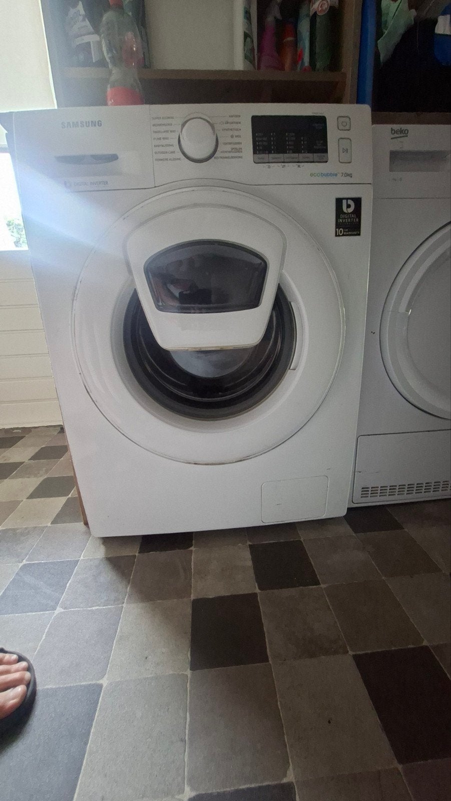 Samsung EcoBubble 7KG Wasmachine - defect, Ophalen of Verzenden, Voorlader, Niet werkend, 85 tot 90 cm