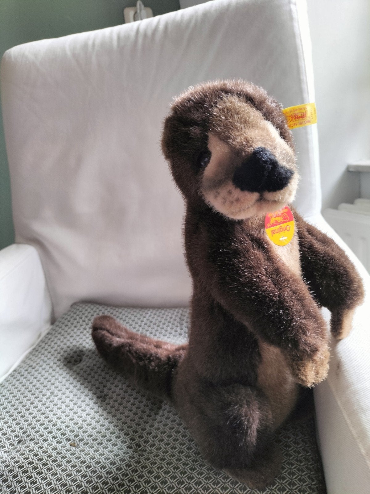 Steiff Fischotter 32 knuffel - Zo goed als nieuw, Overige merken, Overige karakters, Overige typen, Ophalen of Verzenden
