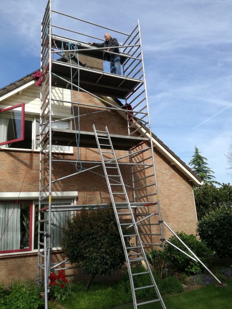 Rolsteiger, Doe-het-zelf en Verbouw, Steigers, Gebruikt, Gevelsteiger, 5 meter of hoger, Ophalen