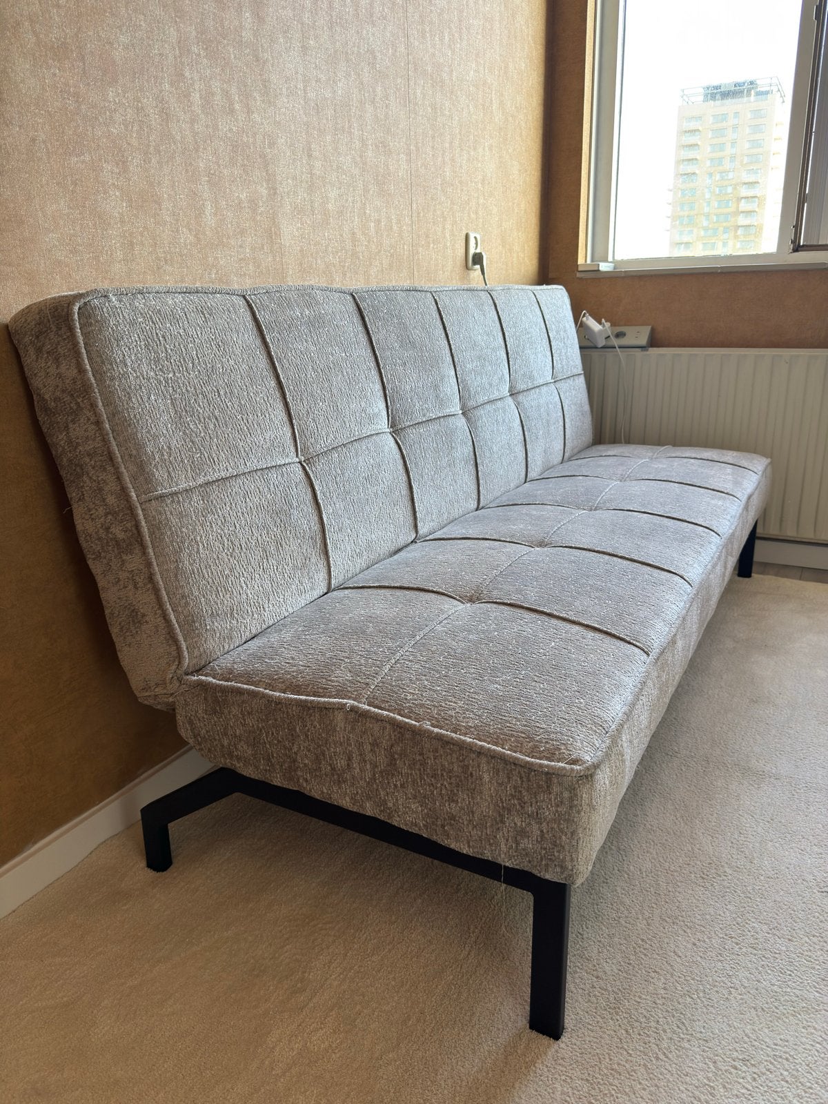 Inklapbare slaapbank - Ideaal voor kleine ruimte, Gebruikt, Tweepersoons, Ophalen of Verzenden, 180 cm