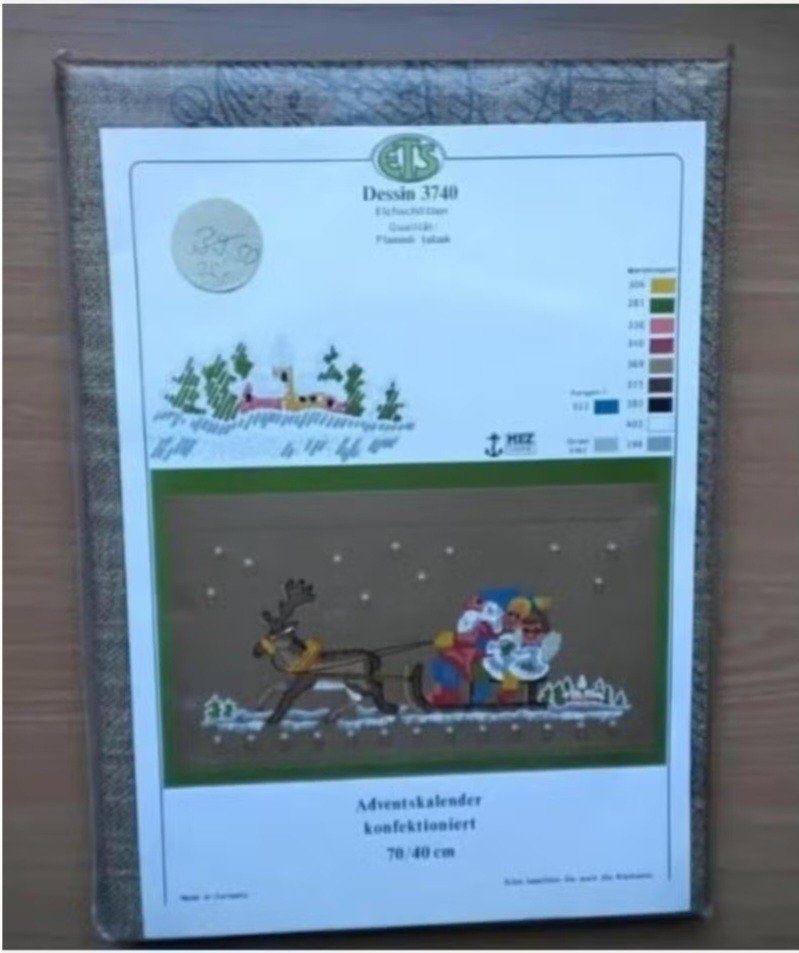 Vintage borduurpakket adventskalender, nieuw!, Ophalen, Nieuw, Handborduren, Borduurpakket