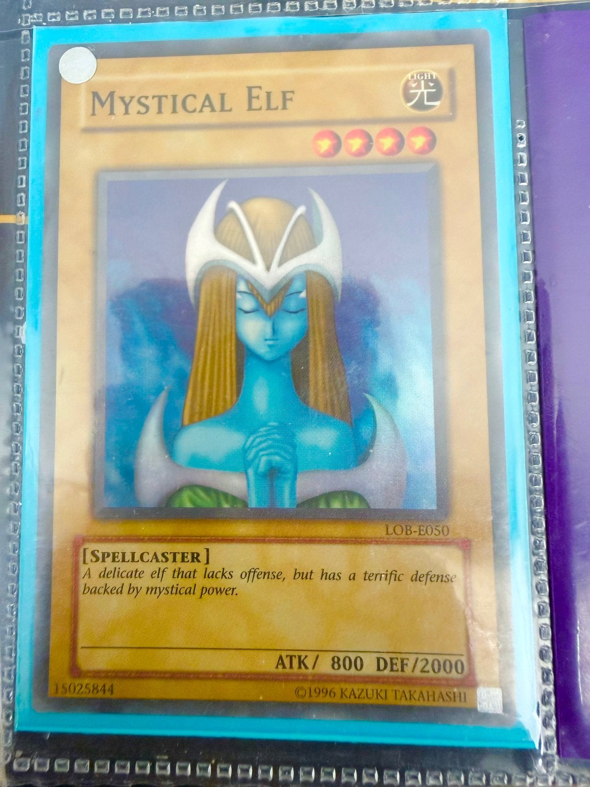 Yu-Gi-Oh! Mystical Elf LOB-E050 Kaart, Ophalen of Verzenden, Gebruikt, Losse kaart