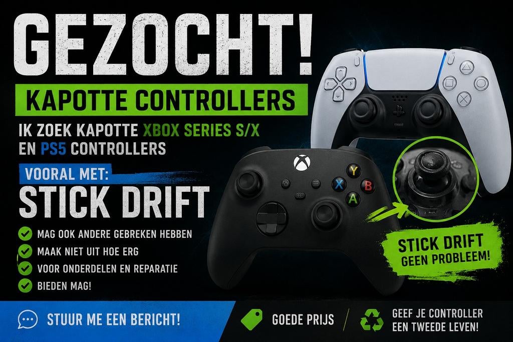Gezocht: Kapotte Xbox Series S/X en PS5 controllers, Spelcomputers en Games, Spelcomputers | Xbox Series X en S, Niet werkend