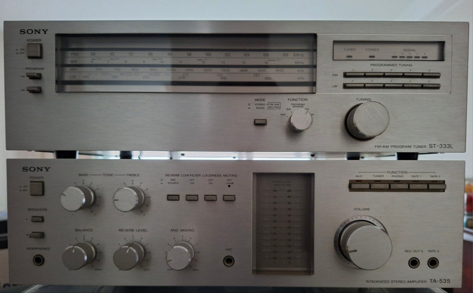 Sony ST-333L Tuner & Sony TA-535 Stereo Amplifier Set, Audio, Tv en Foto, Ophalen, Gebruikt, Tuner of Radio, Losse componenten