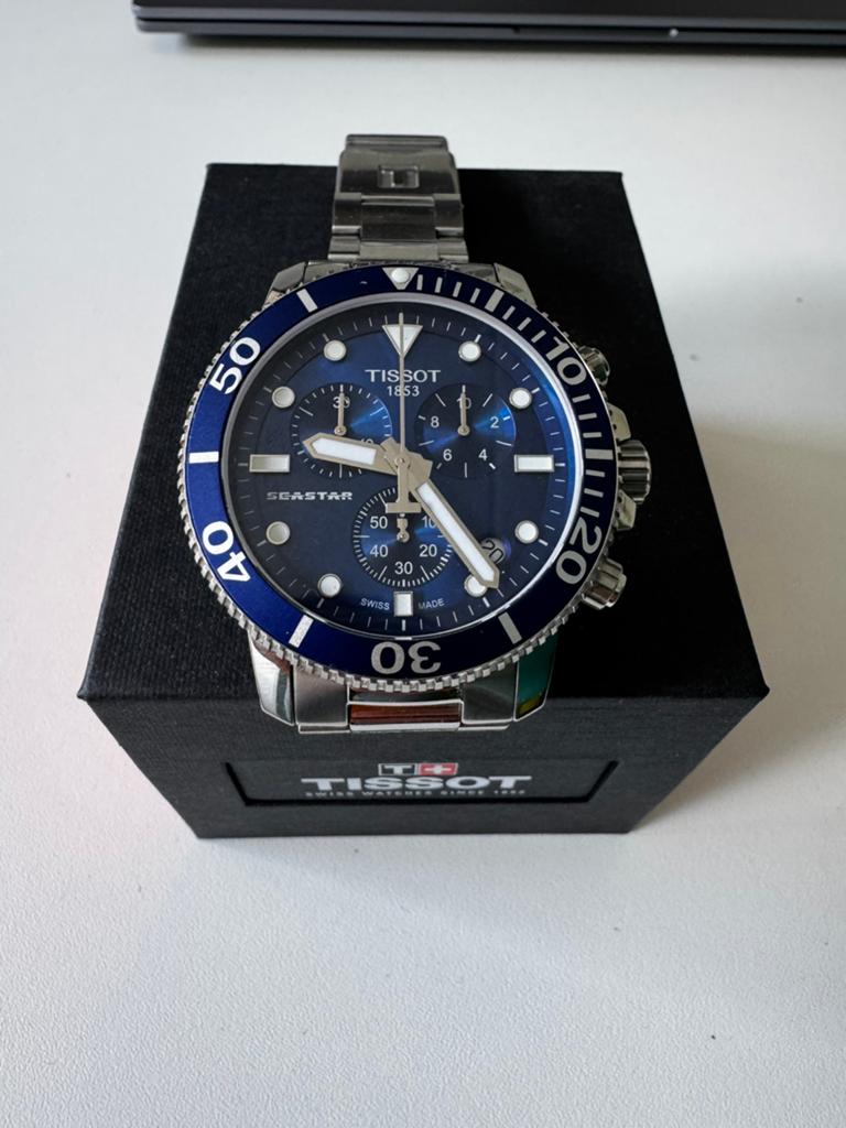 Tissot Seastar 1000 Chronograph in topstaat!, Overige merken, Staal, Staal, Polshorloge