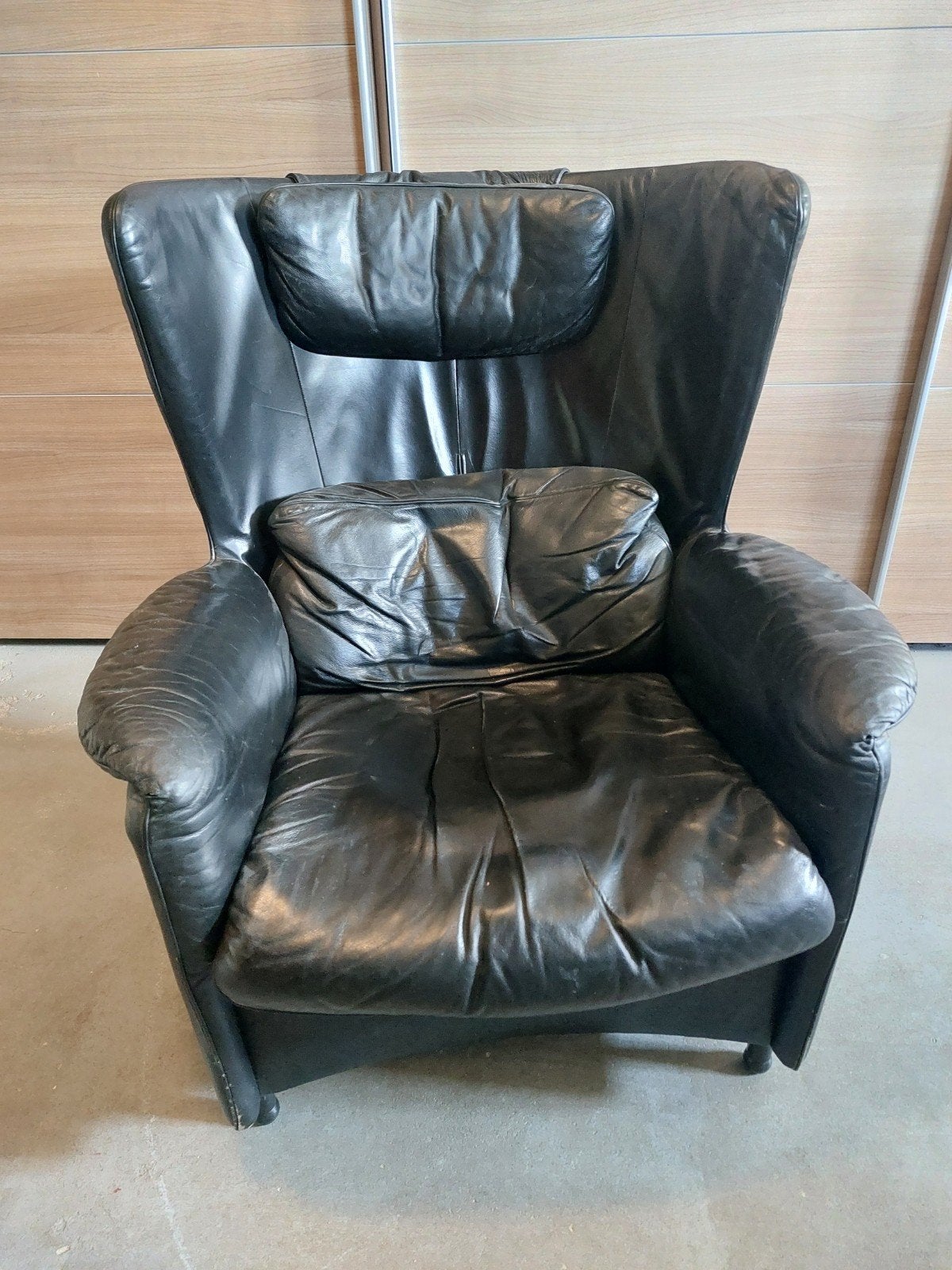 Zwarte leren design fauteuil - De Sede DS-23, Ophalen, Gebruikt, Klassiek, Comfortabel, 75 tot 100 cm